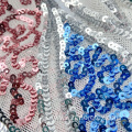 Ripple Pattern Knit 3mm Sequin Mesh Embroidery Fabric